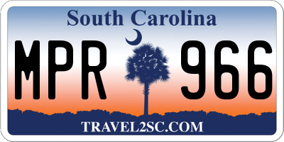 SC license plate MPR966