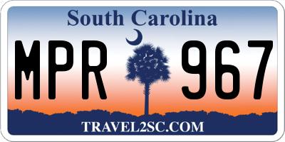 SC license plate MPR967
