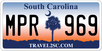 SC license plate MPR969