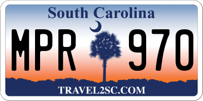 SC license plate MPR970
