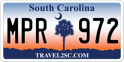SC license plate MPR972