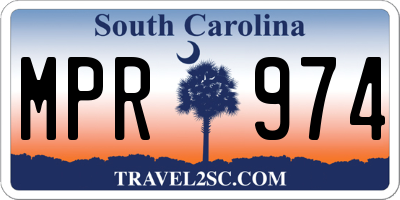 SC license plate MPR974