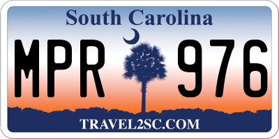 SC license plate MPR976