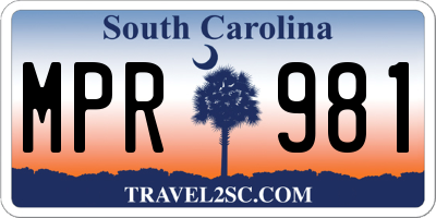 SC license plate MPR981
