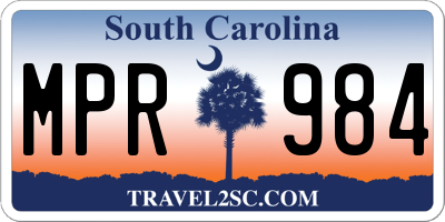 SC license plate MPR984