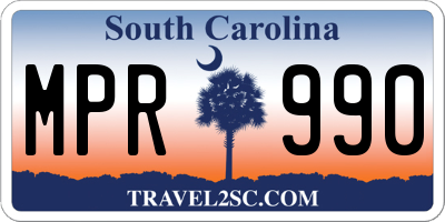 SC license plate MPR990