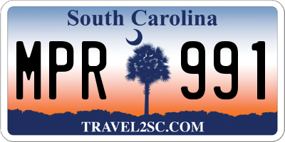 SC license plate MPR991