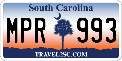 SC license plate MPR993