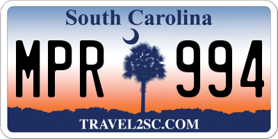 SC license plate MPR994
