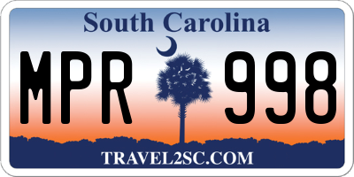 SC license plate MPR998