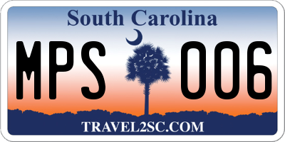 SC license plate MPS006