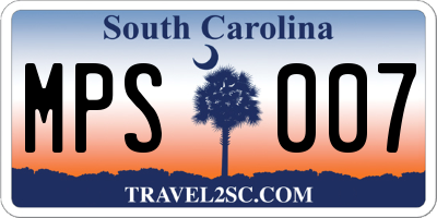 SC license plate MPS007