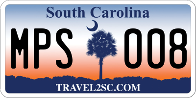 SC license plate MPS008