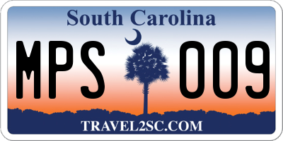 SC license plate MPS009