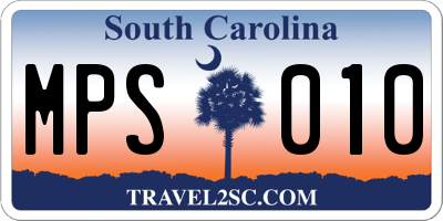 SC license plate MPS010
