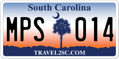 SC license plate MPS014