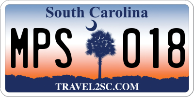 SC license plate MPS018