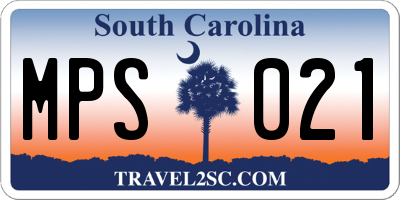 SC license plate MPS021