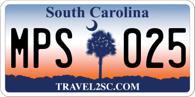SC license plate MPS025