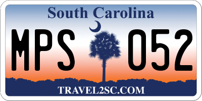 SC license plate MPS052