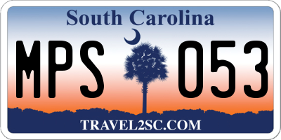 SC license plate MPS053