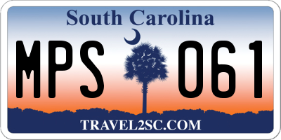 SC license plate MPS061