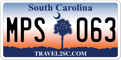 SC license plate MPS063