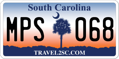 SC license plate MPS068