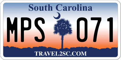 SC license plate MPS071