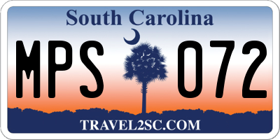 SC license plate MPS072