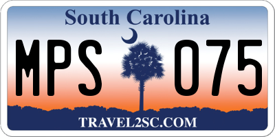 SC license plate MPS075