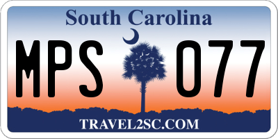 SC license plate MPS077