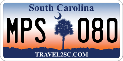 SC license plate MPS080