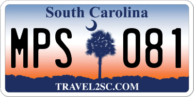 SC license plate MPS081