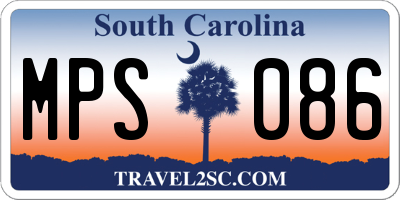 SC license plate MPS086