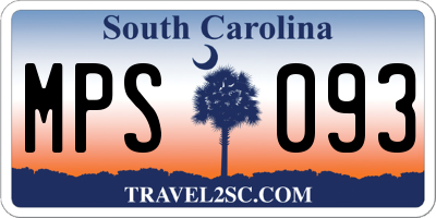 SC license plate MPS093