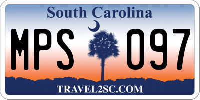 SC license plate MPS097