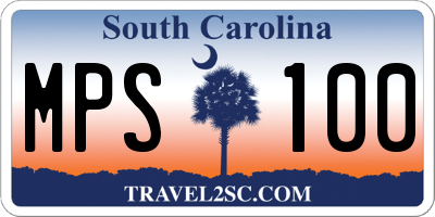 SC license plate MPS100