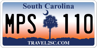 SC license plate MPS110
