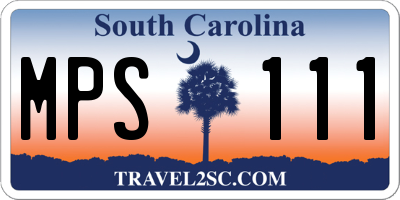 SC license plate MPS111
