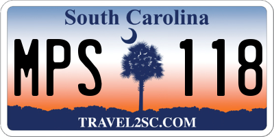 SC license plate MPS118
