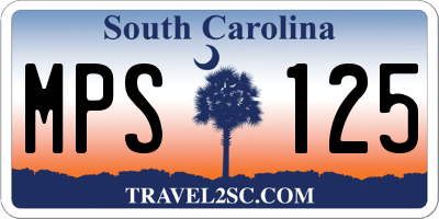 SC license plate MPS125