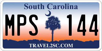 SC license plate MPS144