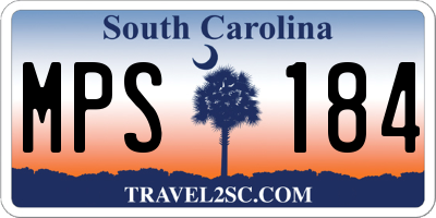 SC license plate MPS184