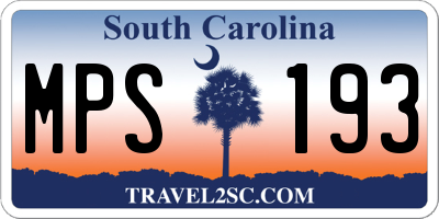 SC license plate MPS193