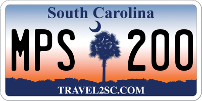 SC license plate MPS200