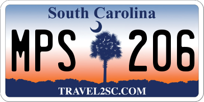 SC license plate MPS206