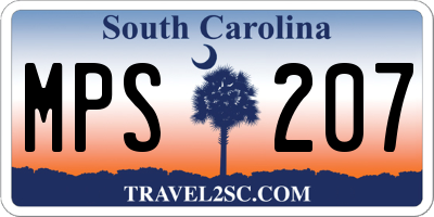 SC license plate MPS207