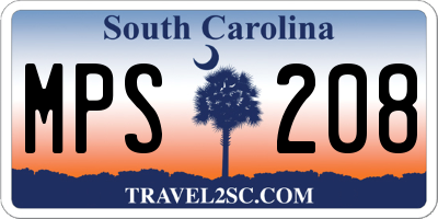 SC license plate MPS208