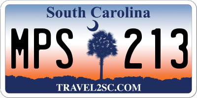 SC license plate MPS213